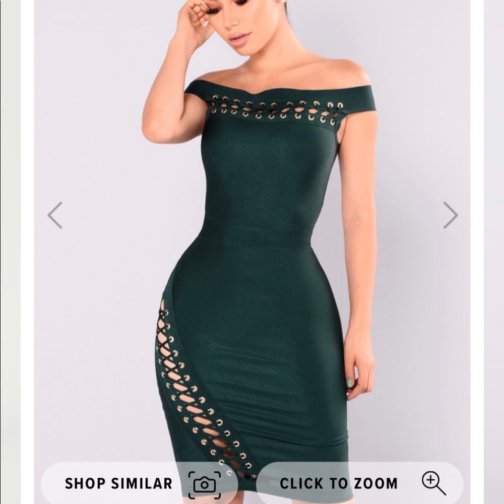 Brand new fashion nova green lace up dress ✨